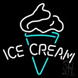 White Ice Cream Logo LED Neon Sign