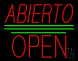 Abierto Block Open Green Line LED Neon Sign