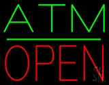 ATM Block Open Green Line LED Neon Sign