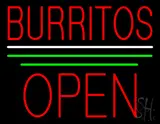 Burritos Block Open Green Line LED Neon Sign