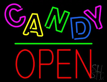 Candy Block Open Green Line LED Neon Sign