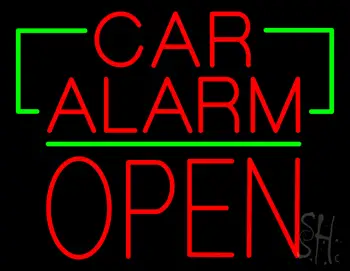 Car Alarm Block Open Green Line LED Neon Sign