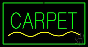 Carpet Rectangle Green LED Neon Sign