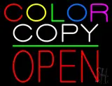 Color Copy Block Open Green Line LED Neon Sign