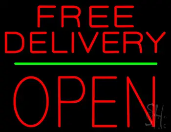 Free Delivery Block Open Green Line LED Neon Sign