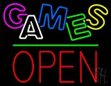 Games Block Open Green Line LED Neon Sign