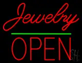 Cursive Jewelry Green Line Open LED Neon Sign
