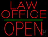 Law Office Block Open Green Line LED Neon Sign