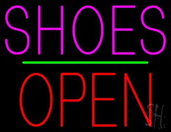Shoes Open Block Green Line LED Neon Sign