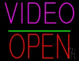 Video Open Block Green Line LED Neon Sign