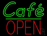 Cafe Block Open Green Line LED Neon Sign