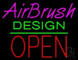 Airbrush Design Block Open Green Line LED Neon Sign