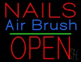 Nails Airbrush Block Open Green Line LED Neon Sign