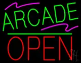 Arcade Block Open Green Line LED Neon Sign