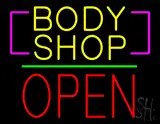 Body Shop Open Block Green Line LED Neon Sign