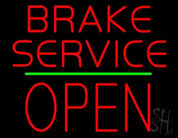Brake Service Block Open Green Line LED Neon Sign