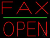 Red Fax Block Open Green Line LED Neon Sign