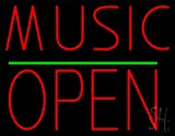 Music Open Block Green Line LED Neon Sign