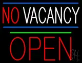 No Vacancy Block Red Open Green Line LED Neon Sign