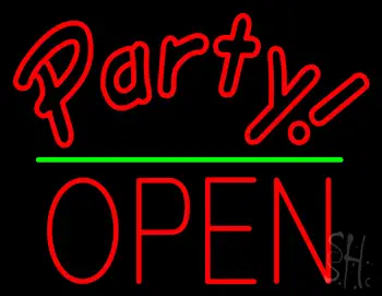 Party Green Line Open Block LED Neon Sign
