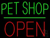 Pet Shop Block Open Green Line LED Neon Sign