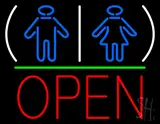 Restroom Girl Boy Logo Open LED Neon Sign