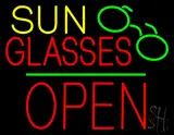 Sun Glasses Block Open Green Line LED Neon Sign