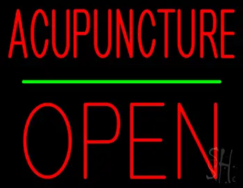 Acupuncture Block Open Green Line LED Neon Sign