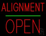 Alignment Open Block Green Line LED Neon Sign