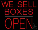We Sell Boxes Block Open White Line LED Neon Sign