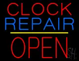 Clock Repair Block Open Yellow Line LED Neon Sign