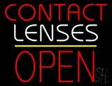 Contact Lenses Block Open Yellow Line LED Neon Sign
