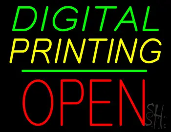 Digital Printing Block Open Green Line LED Neon Sign