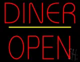 Diner Block Open Yellow Line LED Neon Sign