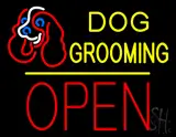 Dog Grooming Block Open Yellow Line LED Neon Sign
