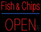 Fish and Chips Block Open LED Neon Sign