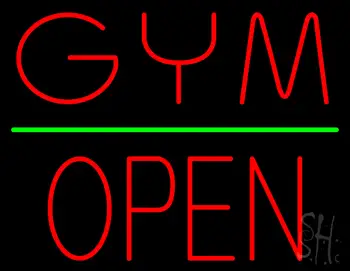 GYM Block Open Green Line LED Neon Sign
