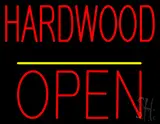 Hardwood Block Open Yellow Line LED Neon Sign