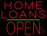 Home Loans Block Open Green Line LED Neon Sign