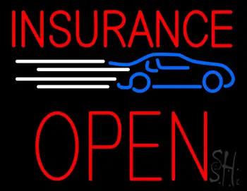 Red Insurance Open Block Car Logo LED Neon Sign