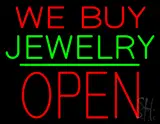 We Buy Jewelry Block Open Green Line LED Neon Sign
