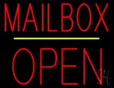 Mailbox Open Block Yellow Line LED Neon Sign