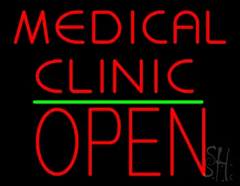 Medical Clinic Block Open Green Line LED Neon Sign