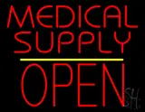 Medical Supply Block Open Yellow Line LED Neon Sign