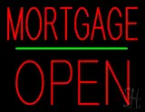 Red Mortgage Block Open Green Line LED Neon Sign