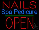 Nails Spa Pedicure Block Open Green Line LED Neon Sign