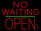 No Waiting Block Open Green Line LED Neon Sign