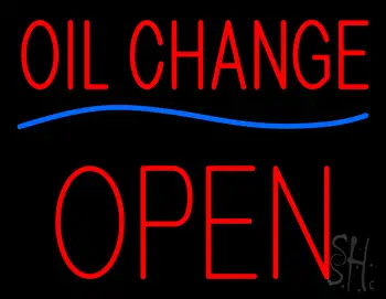 Oil Change Open Block LED Neon Sign