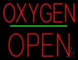 Oxygen Block Open Green Line LED Neon Sign