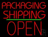 Packaging Shipping Open Block Green Line LED Neon Sign